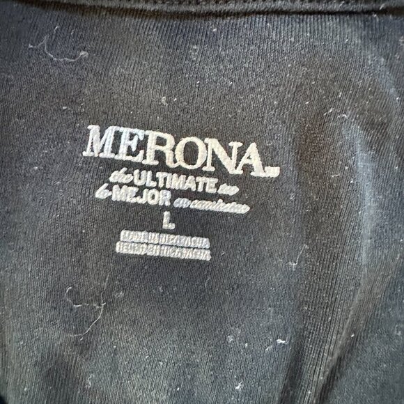MERONA The Ultimate Tee Shirt T Shirt V Neck Top Size Large Black - Picture 6 of 8